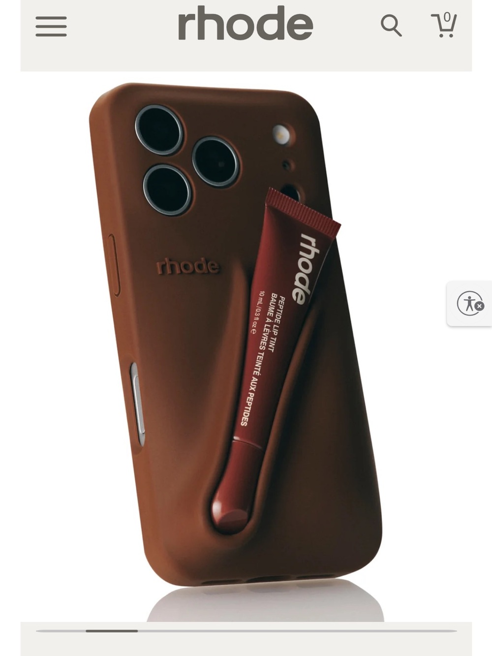 RHODE Bronze Silicone iPhone Case with Lip Gloss Holder